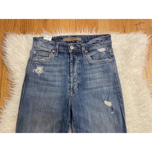 Joe’s Microflare High Rise Skinny Flare Ripped Distressed Jeans Size 24 Midge - Picture 3 of 10
